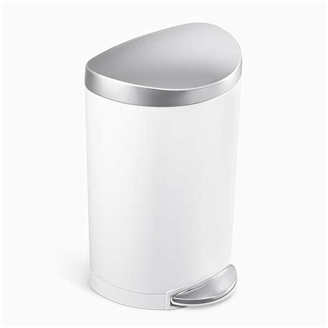 simplehuman trash can white|simplehuman semi round bin.